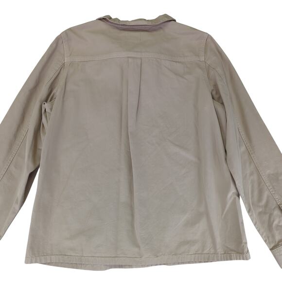 J.Crew Ruffled Chino Chore Jacket AW103 Button Front Utility‎ Women's Size Small - Picture 5 of 9